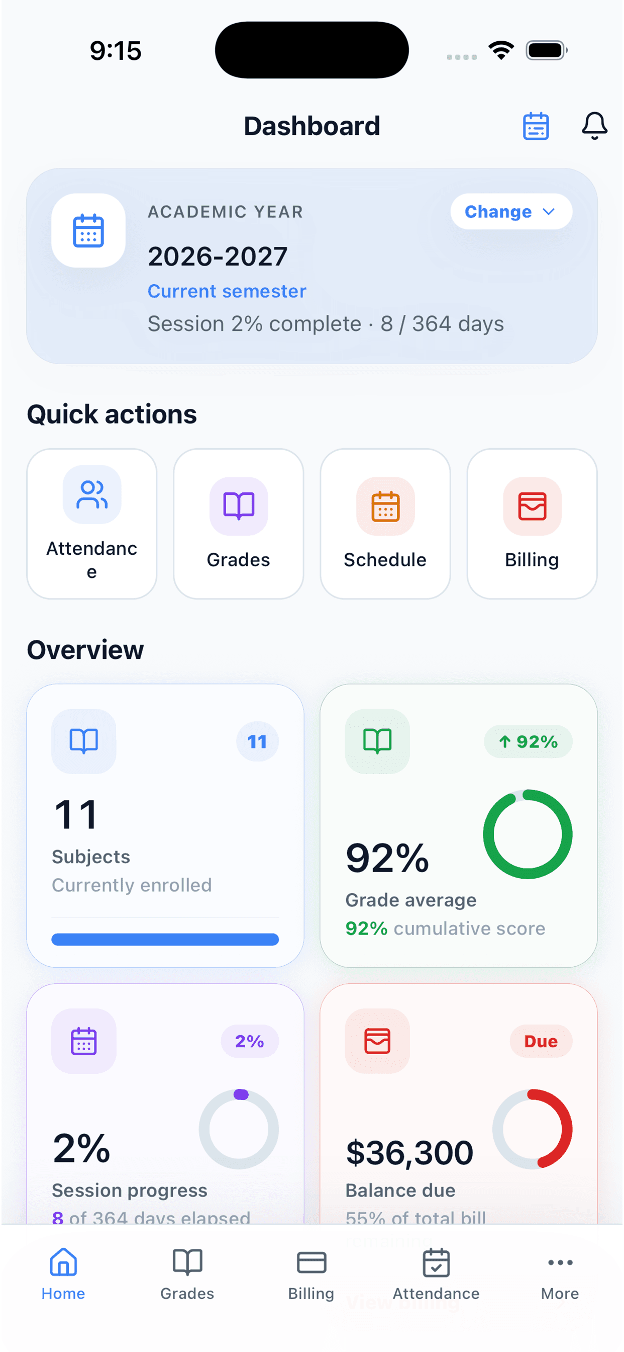 App home screen